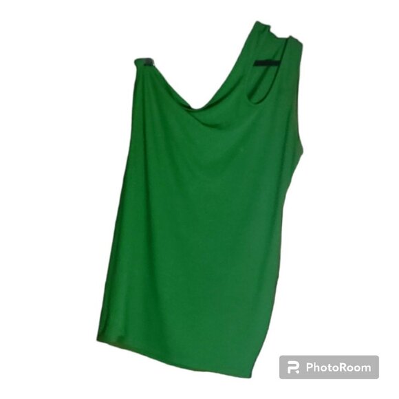 Pretty Little Thing Green Mini Dress  Size- 3X One shoulder Cut Out Dress NWT - Picture 1 of 6